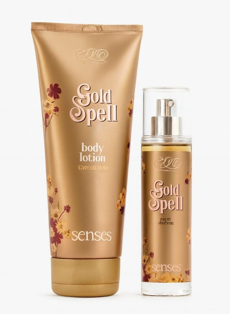 Eva Eva Skin Care Gold Spell Soft Fragrance Mist 240ml + Body Lotion Offer